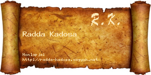 Radda Kadosa névjegykártya